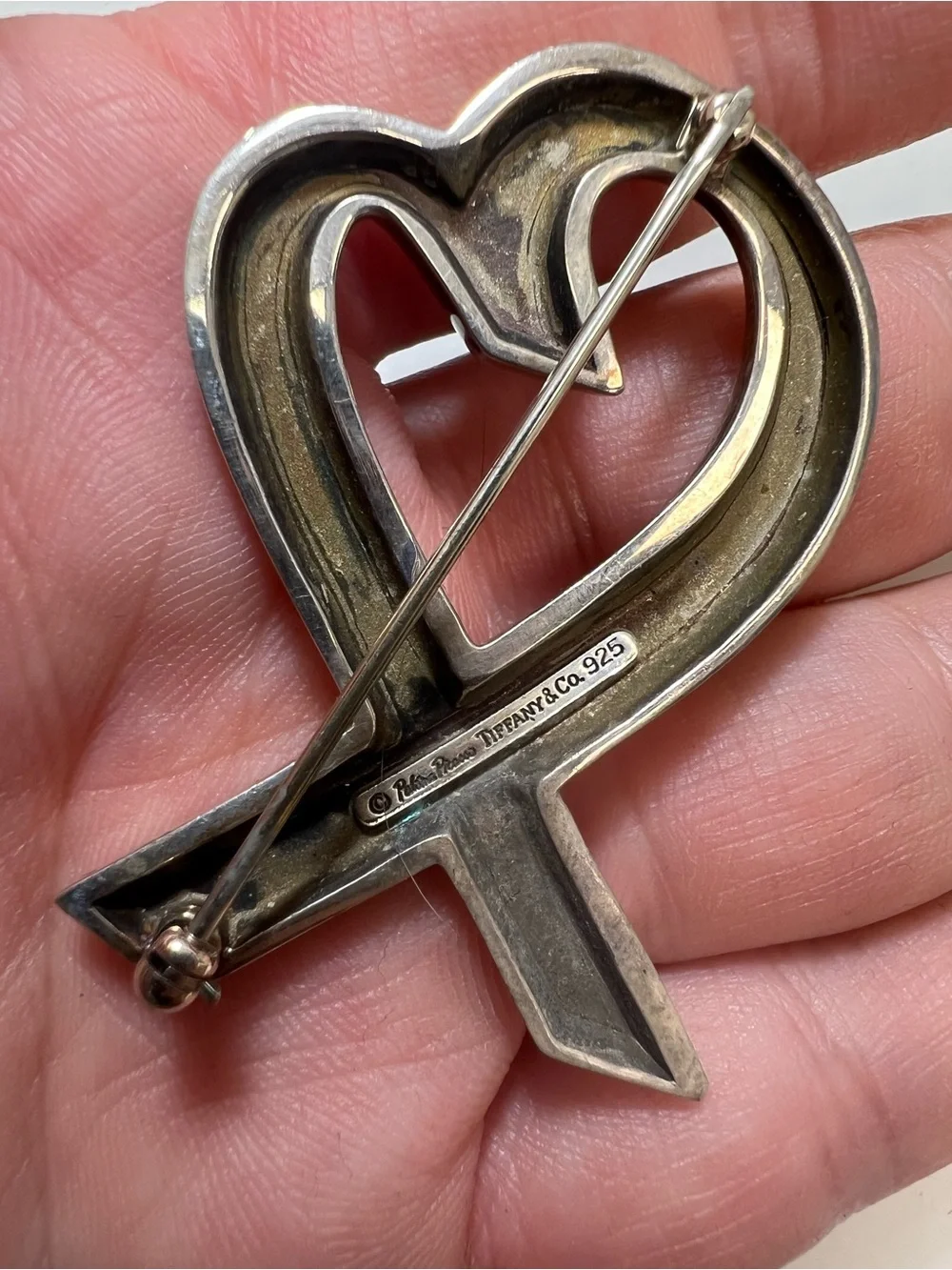 Tiffany & Co. Paloma Picasso Loving Heart Brooch in polished sterling silver